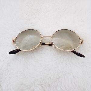 Harper Silver & Gold Rims Round Lens Sunglasses